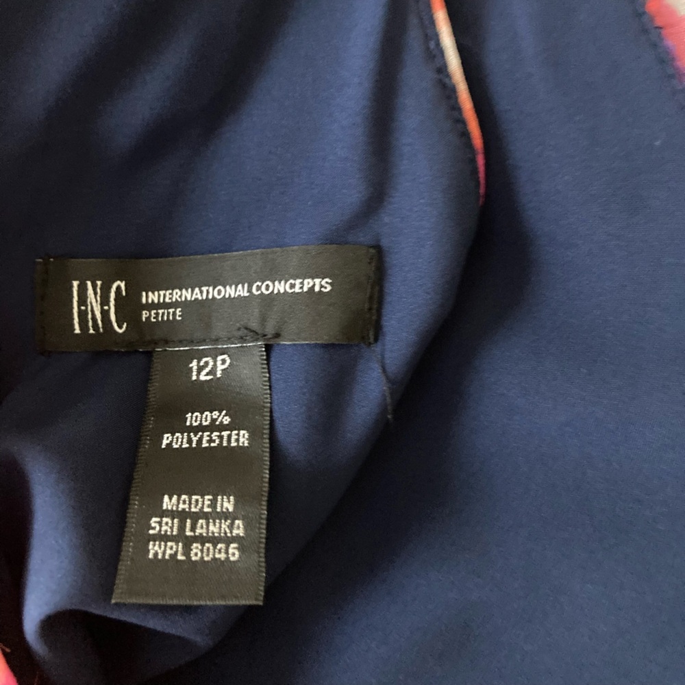 INC International Concepts Pink and Blue Floral Maxi Dress like new - Picture 7 of 7